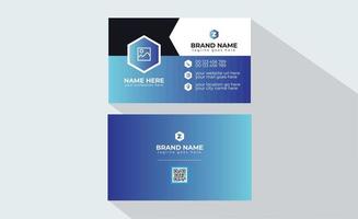 diseño de plantilla de tarjeta de visita creativa, corporativa y moderna con vector de diseño de color azul y negro