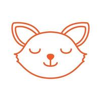 fox sleep line head face cute logo vector  illustration