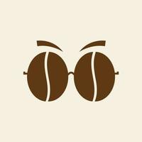 gafas de sol con bebida de café en grano logotipo símbolo vector icono diseño gráfico ilustración