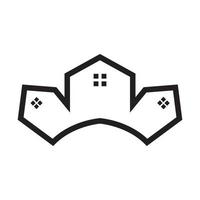 crown with home estate logo symbol icon vector graphic design illustration