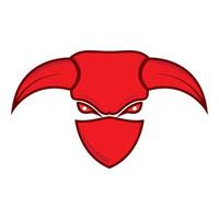 abstract red mascot with horn logo vector icon illustration design