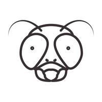 animal head insect flies lines cute logo symbol vector icon illustration design