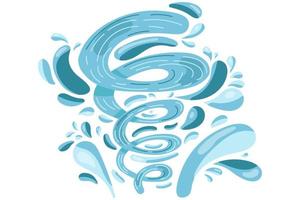 A splash of water with a whirlpool, drinking water splashing out like from a fountain vector