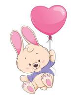 Happy Easter. Cute bunny cartoon character vector