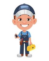 Auto mechanic cartoon character. vector