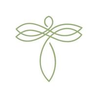 animal insecto libélulas línea arte contorno ornamento logo vector ilustración diseño