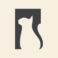 hidden cat on black background logo vector icon symbol graphic design illustration