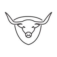 lines shield with buffalo logo symbol icon vector graphic design illustration