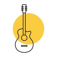 simple music tools guitar acoustic lines logo vector symbol icon design illustration