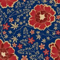 Floral pattern. Flower seamless background. Flourish ornamental garden wallpaper in retro eastern oriental style vector
