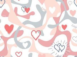 Love Valentine's day seamless background. Love heart tiling holiday backdrop. Romantic date card pattern with love hearts vector