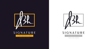 BH Initial Logo Design with Handwriting Style. BH Signature Logo or Symbol for Wedding, Fashion, Jewelry, Boutique, Botanical, Floral and Business Identity vector