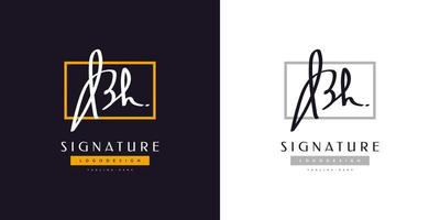 bh diseño de logotipo inicial con estilo de escritura a mano. logotipo o símbolo de la firma bh para bodas, moda, joyería, boutique, identidad botánica, floral y empresarial vector