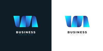 Abstract Initial Letter U and N Logo Design in Blue Modern Gradient. UN Logo Design for Business and Technology Logos vector