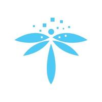 diseño de ilustración de vector de logotipo de tecnología de datos de libélulas de insectos animales