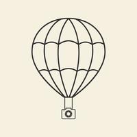 parachute with camera fly logo symbol icon vector graphic design illustration idea creative