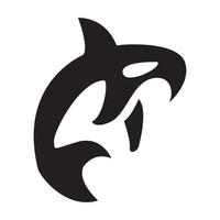Diseño de ilustración de icono de vector de logotipo de ballena orca de forma linda moderna
