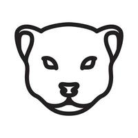 lion cub head line logo vector symbol icon design illustration