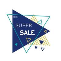 super sale label  discount memphis style vector