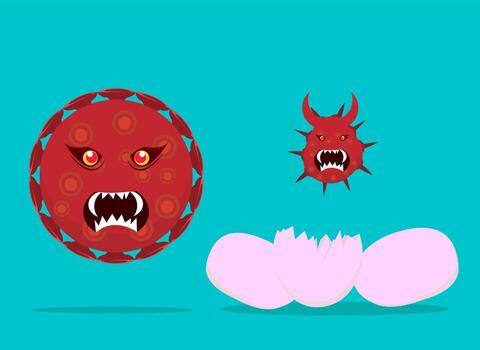 new variants of the corona virus appear, the development of the virus, the deadly virus. vector