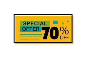 SPECIAL OFFER 70 PERCENT OFF LABEL vector