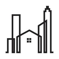 home city building lines simple logo vector symbol icon design graphic illustration