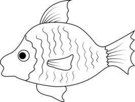 Simple Hand Drawn Sea Fish Outline vector