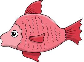 colorido dibujado a mano pescado rojo plano vector