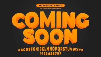 Coming Soon 3D Text Effect vector