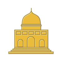 building architecture mosque dome line gold simple logo vector icon illustration design