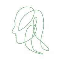 continuous lines woman face feminine logo symbol icon vector graphic design illustration idea creative