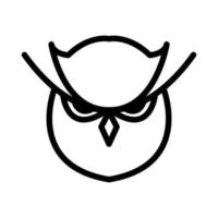 cute cartoon head face owl lines logo symbol icon vector graphic design illustration