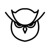 cute cartoon head face owl lines logo symbol icon vector graphic design illustration