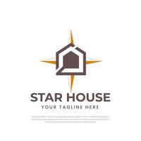 Home and star symbol logo design template vector