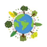 World day Earth day concept illustration environmentally friendly concept environment day conservation of the world vector