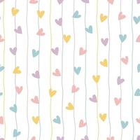 Nursery seamless pattern heart on striped background for print, decorative wallpaper, textile Vector Illustration