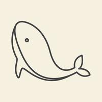 simple big fish lines logo vector icon symbol graphic design illustration