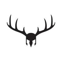 spartan with deer horn logo design vector icon symbol illustration