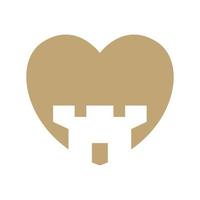 love shape with castle logo symbol icon vector graphic design illustration idea creative