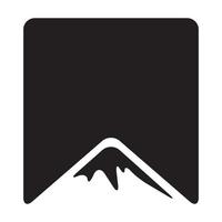 noche y montaña logo cuadrado vector símbolo icono diseño gráfico ilustración