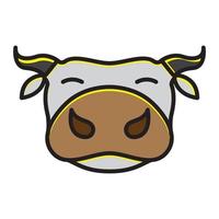animal caricatura lindo cabeza vaca colorido logo vector símbolo icono diseño ilustración