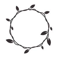 hipster vines leaf circle logo symbol vector icon illustration graphic design