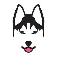 modern shape head dog siberian husky or wolf logo vector icon illustration design