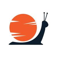 snail or slug with sun modern logo vector icon illustration design art