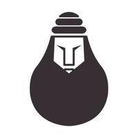 lamp with beard man logo vector symbol icon design illustration
