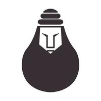 lamp with beard man logo vector symbol icon design illustration