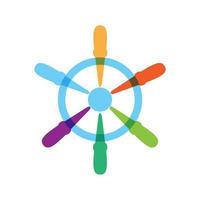 ship wheel abstract colorful logo vector icon illustration