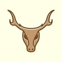 animal deer head bone simple vintage logo vector icon illustration design