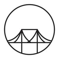 lines circle with bridge city logo symbol vector icon design illustration graphic