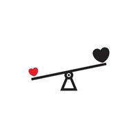 equilibrio amor puro con amor negro logotipo símbolo icono vector gráfico diseño ilustración idea creativo